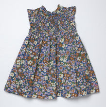 Load image into Gallery viewer, Pink Chicken’s Girls Stevie Dress in True Blue Sketched Floral bursts with vibrant colors and lively florals, making every moment feel joyful and bright. Perfect for tween girls who love playful, spirited style that stands out effortlessly.

