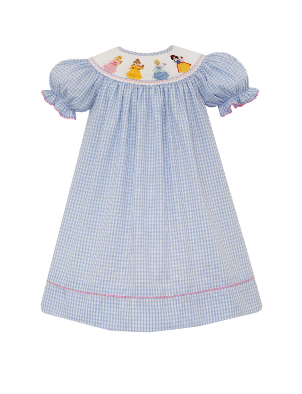 Smocked Blue Gingham Princess Dress