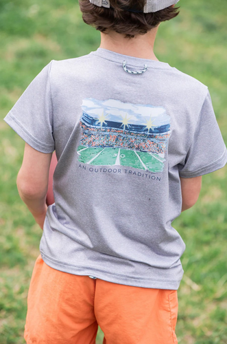 For your little MVP, this Pro Performance Short Sleeve T-shirt- Football Stadium from Prodoh brings the spirit of the stadium to everyday adventure. With a bold back graphic featuring a lit-up football field and the phrase 