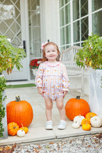 Load image into Gallery viewer, Celebrate fall’s magic with the Pumpkin Patch Ruffle Bubble by Trotter Street Kids! This charming infant romper wraps your little one in soft pink and orange pumpkins, finished with a sweet ruffled collar—perfect for cozy autumn days and unforgettable seasonal moments. Ready for all the fall fun!
