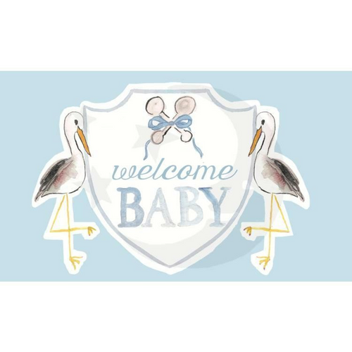 Celebrate the arrival of your new bundle of joy with our adorable Welcome Baby Stork Flag. Available in pink or blue, this flag is the perfect way to announce and welcome your little one. A charming addition to any home, our flag is a cheerful sign of new beginnings.