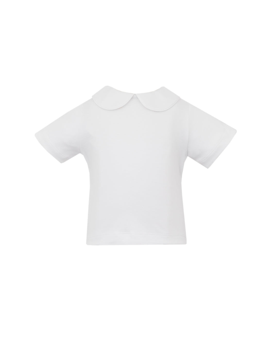 Upgrade your little one's wardrobe with our Boys Knit Shirt with White Piping. Made from soft cotton, this shirt features a charming peter pan collar and subtle white piping detail. Perfectly pairs with any of our Jon Jon's for a complete, stylish look.
