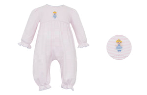Cinderella Pink Knit Stripe Long Romper