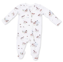 Load image into Gallery viewer, Angel Dear’s Pointer Pups and Duck Buddies 2 Way Zipper Footie wraps your little one in cozy comfort and charming style. Adorned with playful pointer puppies and ducks, it’s perfect for families who cherish outdoor adventures and makes an unforgettable newborn gift!
