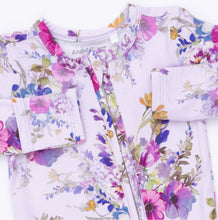 Load image into Gallery viewer, Angel Dear’s Dahlia Floral Convertible Romper wraps your little one in vibrant purple blooms, blending comfort with joyful style. Perfect for brightening any day, this versatile romper brings charm and ease to your infant’s wardrobe. A delightful gift that sparks smiles and endless cuddles!

**NB size is a 2 Way Zipper Footie**

