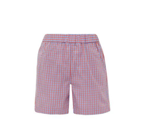 Celebrate in style with the Boy's Gingham Patriot Pull On Shorts from Anavini. Featuring a classic red, white, and blue gingham pattern on comfortable twill fabric, these shorts are perfect for July 4th festivities. The easy pull-on design ensures a snug fit and quick dressing, while versatile styling options let you pair them effortlessly with polos, button-ups, or tees. Available in sizes from toddler to 6, these shorts combine patriotic charm with everyday comfort for your little one.
