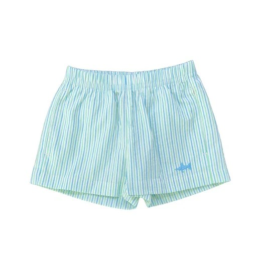 Keep it cool and classic with the Naples Seersucker Short, the ultimate warm-weather staple for your little adventurer! Made with seersucker—the original performance fabric of the South—these shorts combine timeless charm with unbeatable comfort.

Elastic waistband for an easy, fuss-free fit that’s perfect for playtime or picture time.
Embroidered marlin detail, adding a playful nod to seaside adventures.
Lightweight, breathable seersucker fabric, designed to wick away heat and keep them cool