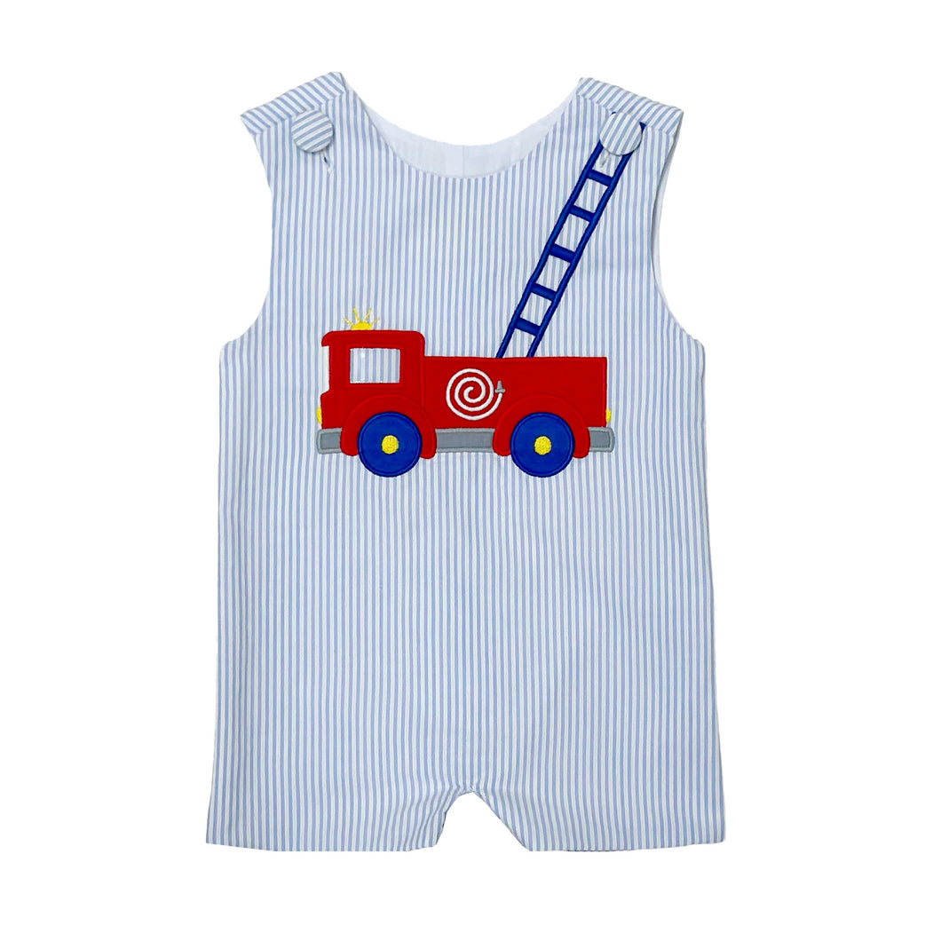 Firetruck Blue Striped Shortall