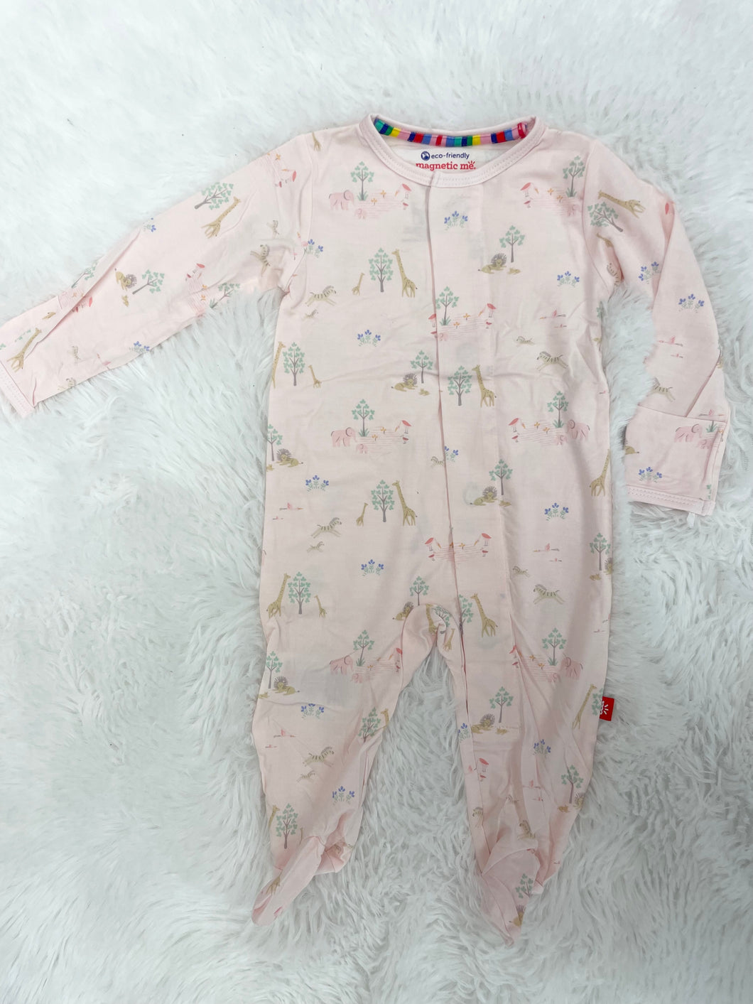 Pink Safari Footie Pajamas