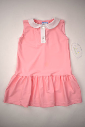 Unleash your little one's playful side with our Girls Collared Pink Dress by Funtasia Too! This charming dress features a drop hem ruffle design that adds a fun touch to the classic pink color. The white collar adds a touch of sophistication, making it perfect for any occasion. A must-have addition to your child's wardrobe!