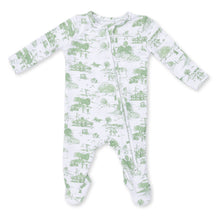 Load image into Gallery viewer, Angel Dear’s Green Golf Toile 2 Way Zipper Footie combines cozy comfort with charming style. The soft fabric and convenient 2-way zipper make dressing effortless, while the unique golf toile print adds a touch of playful elegance for your little one. Perfect for any golf-loving family!
