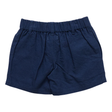 Load image into Gallery viewer, New for Boys! A fresh, more tailored look takes shape on our new to the collection Boys Jackson Short. Available in Navy or Khaki, this pull-on elastic waist short features belt loops at the waist, roomy side pockets sized perfectly for found treasures, and our signature bright blue thread detail on the fixed button at waist. Pair with our Boys Jack Shirt for a perfectly pulled-together look.
