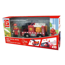 Load image into Gallery viewer, Get ready for action with this Fire Truck featuring an exciting siren and a movable ladder. Designed for children aged 3 and up, it lets little firefighters race to the rescue, saving the cat from the top floor. Press the button to activate the realistic light and siren, then extend and rotate the ladder for daring missions. Requires two LR44 batteries (not included) to bring the adventure to life. Perfect for inspiring imaginations and hours of heroic play.
