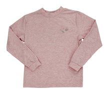 Load image into Gallery viewer, J Baileys’ Girls Long Sleeve Pumpkin Tee in soft heathered pink brings cozy warmth and festive charm to every autumn day. The delicate pumpkin design sparkles with seasonal spirit, making it perfect for lively fall adventures and creating cherished memories.

