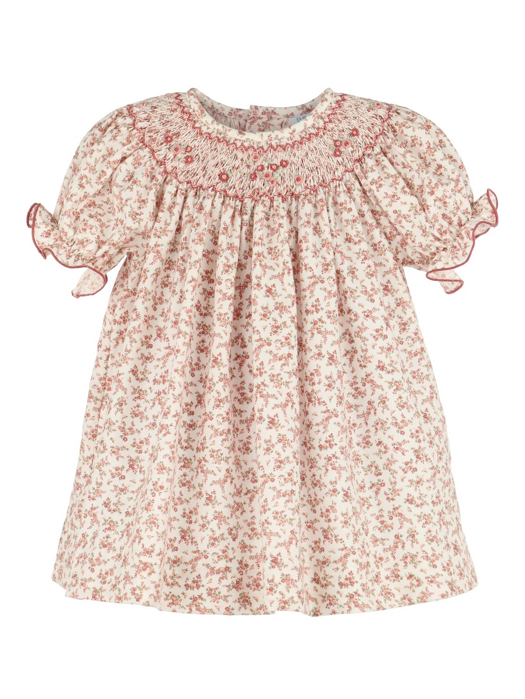 This delightful fall-inspired dress showcases a vintage-like floral pattern that's just perfect for your little princess! With adorable puffy short sleeves, intricate smocking details, and a charming design, the Mulberry floral dress will have your tiny fashionista twirling with joy all season long.