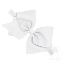 Load image into Gallery viewer, Wee Ones Mini king classic grosgrain bow is now perfect for baby after adding it to this matching soft elastic band. Available in light pink and white.
