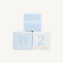 Load image into Gallery viewer, The Blaylock Blocks are the sweetest way to mark their milestones.&nbsp;

Blocks read: 0-9, Days, Week, Weeks, Month, Months, Year.

Call or email us at shopcottontailsnc@gmail.com to order!
