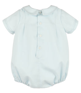 Dress your little one in timeless charm with the Infant Boys Pintucks Bubble from Luli &amp; Me. Featuring delicate pintuck detailing down the front and a classic Peter Pan collar, this blue bubble offers effortless style and comfort. Perfect for special occasions or everyday wear, it combines traditional design with soft, breathable fabric to keep your baby cozy and looking adorable. Elevate your infant’s wardrobe with this classic piece that’s as practical as it is stylish.