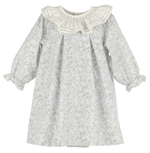 Dress your little one in timeless charm with the Willow Floral Smocked Float Dress by Luli &amp; Me. Designed for infants and toddlers, this classic float dress features a delicate floral print and an embroidered ruffled collar that adds sweet sophistication. Long sleeves provide gentle coverage, while back buttons offer an adorable finishing touch. Perfect for special occasions or everyday elegance, this dress combines comfort and style effortlessly.