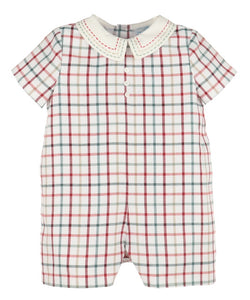 Dress your little one in timeless charm with the Tattersall Plaid Romper from Luli &amp; Me. Featuring a classic collar and cozy fall plaid, this set combines classic style with comfort, making it ideal for any autumn occasion. Perfectly designed for infant boys, it ensures he looks adorable while staying comfortable throughout the day.