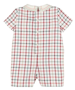 Dress your little one in timeless charm with the Tattersall Plaid Romper from Luli &amp; Me. Featuring a classic collar and cozy fall plaid, this set combines classic style with comfort, making it ideal for any autumn occasion. Perfectly designed for infant boys, it ensures he looks adorable while staying comfortable throughout the day.