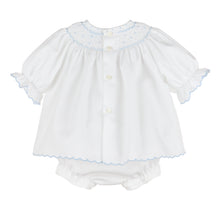 Load image into Gallery viewer, Infant Girl&#39;s Classic Embroidery Bishop Dress- Blue
