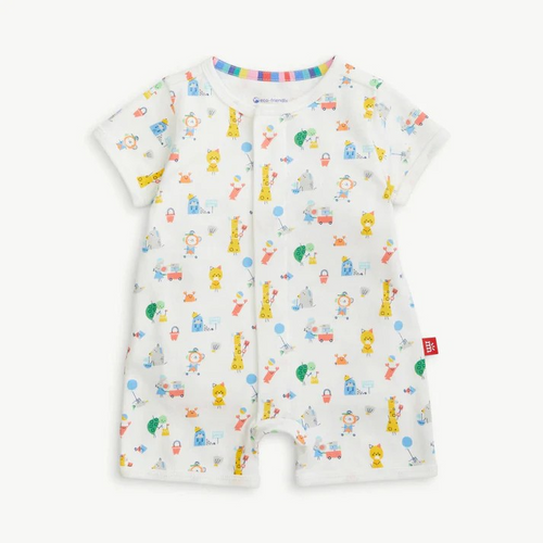 With a swift click of the signature magnets, this Seaside Sand Squad short sleeve romper opens and closes oh-so easily down the front. a must-have for when it's warm out, the softest organic cotton and thoughtful design give it the comfiest fit.
GOTS certified organic cotton: grown without pesticides & free of harsh chemicals.
SewSafe™ magnetic closures down the front make for easy dressing & changing.
easy care, machine wash.