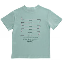 Load image into Gallery viewer, Elevate your young golfer's style with the Boys Golf Club Tee by J Bailey! This vibrant aqua green knit tee, adorned with a charming golf club design on the back, is perfect for spring outings. It combines comfort and fun, making every swing even more exciting!

