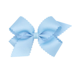 Millennial Blue Scallop Grosgrain Bow