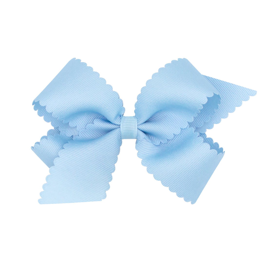 Millennial Blue Scallop Grosgrain Bow