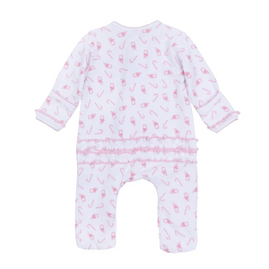 Sweet Peppermint Print Zip Footie