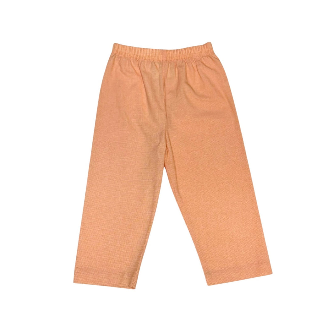Boys Orange Gingham Leo Pants