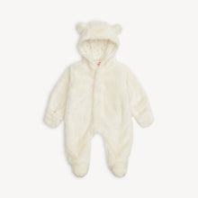 Load image into Gallery viewer, Bundle baby in a (magnetic) snap with Magnetic Me’s Minky Magnetic Bear Footie. Featuring magnets that make layering fast and easy, it’s crafted from cuddly minky fleece and lined with organic cotton that’s soft and gentle on baby’s skin. A roomy hood and foldable mitten cuffs add extra warmth.

