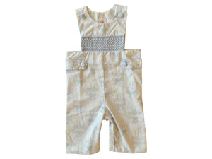 Make his birthday unforgettable with the Boys Beck Birthday Smocked Longall from Shop Teeta. Featuring charming smocked accents and a delicate birthday cake print, this longall combines festive style with soft, comfortable fabric. Designed to keep him cozy and looking adorable, it's ideal for capturing precious moments and celebrating in comfort. Let this special outfit add a touch of magic to his big day and create memories that last a lifetime.