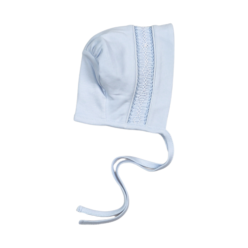 The Tim Blue Hand Smocked Pima Bonnet from Baby Loren offers gentle comfort with its soft blue fabric and delicate hand-smocked detailing. Crafted from premium Pima cotton, this bonnet ensures a cozy fit while adding a timeless, charming touch to your baby’s outfit. Perfect for keeping your little one comfortable and stylish throughout the day.