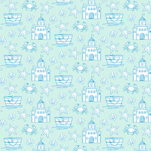 Load image into Gallery viewer, Elevate your toddler&#39;s beach style with our Sandcastles Blue Hudson Short Set! Crafted from soft cotton, this set is perfect for any summer day. From Lila &amp; Hayes, it&#39;s the perfect outfit for any beach trip. Get ready to make a splash and enjoy the sunshine in style!
