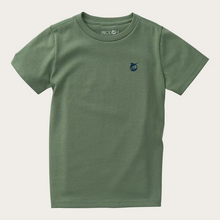Load image into Gallery viewer, Embrace the great outdoors in this&nbsp;Boys' Short Sleeve Cotton T-shirt in Hedge Green with Rainbow Trout Fish .This comfortable boys' tee is perfect for everyday play, cool weather, school, and the next big adventure!&nbsp;100% Cotton Jersey Softness for All Day Comfort.
