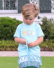Load image into Gallery viewer, Hop into spring style with this charming Boy's Bunnies &amp; Baskets Short Set from Trotter Street Kids. The soft tee showcases adorable applique baskets and bunnies that capture the magic of the season, while coordinating striped shorts complete the look with effortless coordination.&nbsp;
