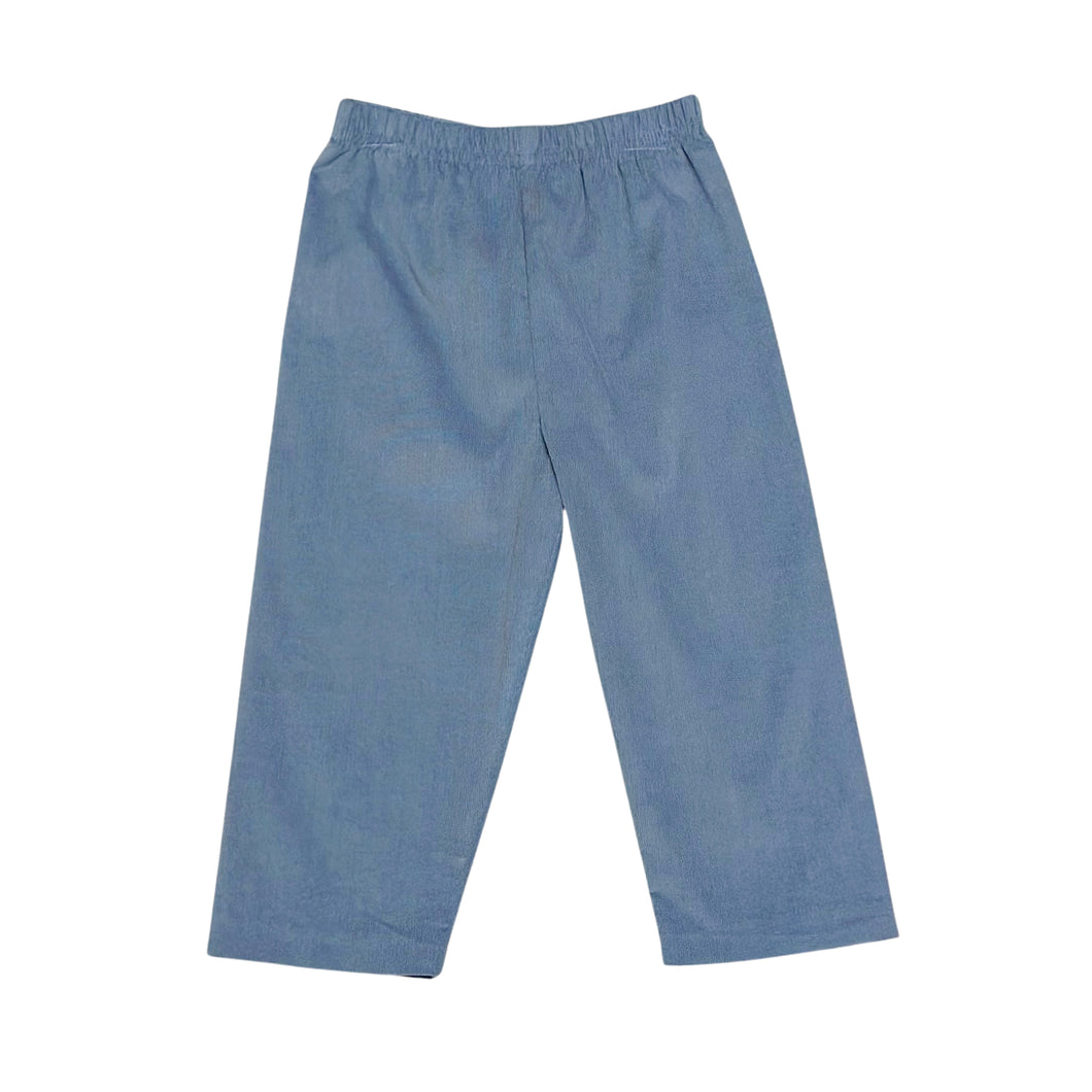 Boys Concrete Leo Corduroy Pants from Zuccini Kids offer effortless style with their convenient pull-on design. The rich concrete gray hue pairs beautifully with smocked or appliqué shirts, creating picture-perfect outfits that capture childhood charm.