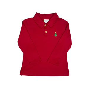 Celebrate the holiday season in style with the Boy's Red Christmas Tree Knit Ian Polo from Zuccini Kids. This festive red polo features a charming embroidered Christmas tree, perfect for joyful gatherings and family photos. Crafted for comfort and easy wear, it pairs wonderfully with the matching Christmas Tree Red Corduroy Pants. Complete the look with coordinating sibling sets for unforgettable holiday moments.