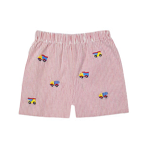 Construction Seersucker Striped Shorts