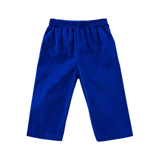 Dress your little one in style and comfort with the Royal Blue Corduroy Leo Pant from Zuccini. Made for toddler boys, these pants perfectly match our Pumpkin & Truck Harry's Play Tee. Get your child ready for the season with this charming and comfortable outfit.