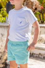 Load image into Gallery viewer, Embrace classic and versatile style with Boy's Twill Sheffield Shorts in Turks Teal from The Beaufort Bonnet Company. Made with comfortable twill fabric, these shorts are perfect for any occasion and feature a handy back pocket. Elevate your little boy's wardrobe with this timeless closet staple!
