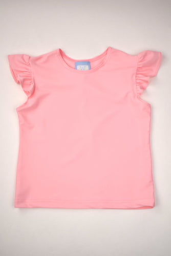 This Angel Sleeve Tee by Funtasia Too! is the perfect addition to any little girl's wardrobe. The soft pink top and ruffled short sleeves add a touch of sweetness to any outfit. Made with quality materials, this tee is as comfortable as it is stylish.
