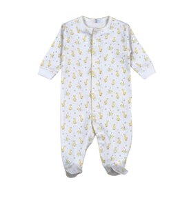 The Infant Baby Ducks in Pond Zipper Footie from Baby Loren is an ideal choice for your newborn or young infant. Made from 100% luxurious Pima cotton, it offers unmatched softness and comfort. The charming duck design adds a touch of sweetness, while the practical 2-way zipper ensures easy dressing and diaper changes. Keep your baby cozy and adorable in this must-have footie.