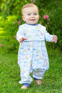 Dress your little one in the Dino Adventures Long Romper from Trotter Street Kids, featuring a charming Roaring Dino print that sparks imagination. This soft knit romper with long sleeves offers cozy comfort for playtime and stylish outings alike, making it an essential addition to your infant boy’s wardrobe.