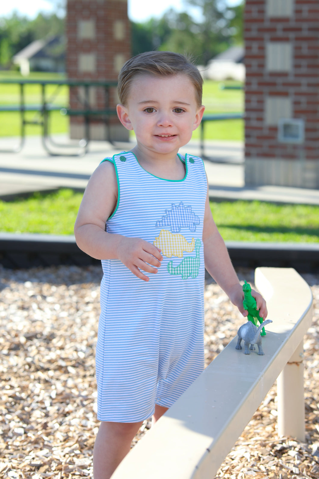 Infant Boys Striped Dinosaur Jon Jon