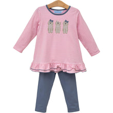 Load image into Gallery viewer, Girls Dog Ruffle Legging Set
