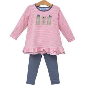 Girls Dog Ruffle Legging Set