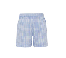 Load image into Gallery viewer, This adorable Boy's Smocked Peter Rabbit Short Set by Anavini will be a charming addition to your little one's wardrobe. The light blue knit tee features a lovely peter rabbit smocking detail, while the light blue gingham shorts add a classic touch. Perfect for any occasion, this set will keep your child looking stylish and comfortable.
